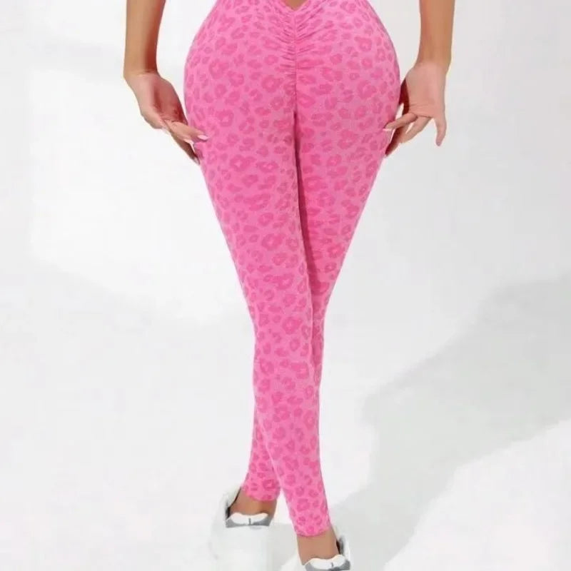 Leopard Print High-Waist Hip-Lifting Leggings